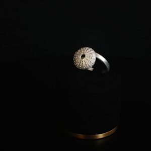 Anillo erizo plateado
