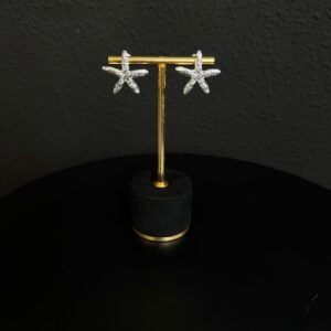 Pendientes estrella plateada