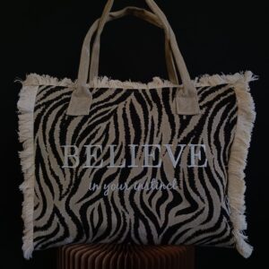 Bolso textil estampado cebra
