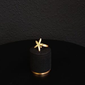 Anillo estrella dorado mate