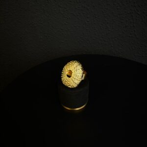 Anillo erizo dorado brillo