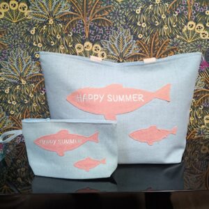 Bolso tela verano con neceser